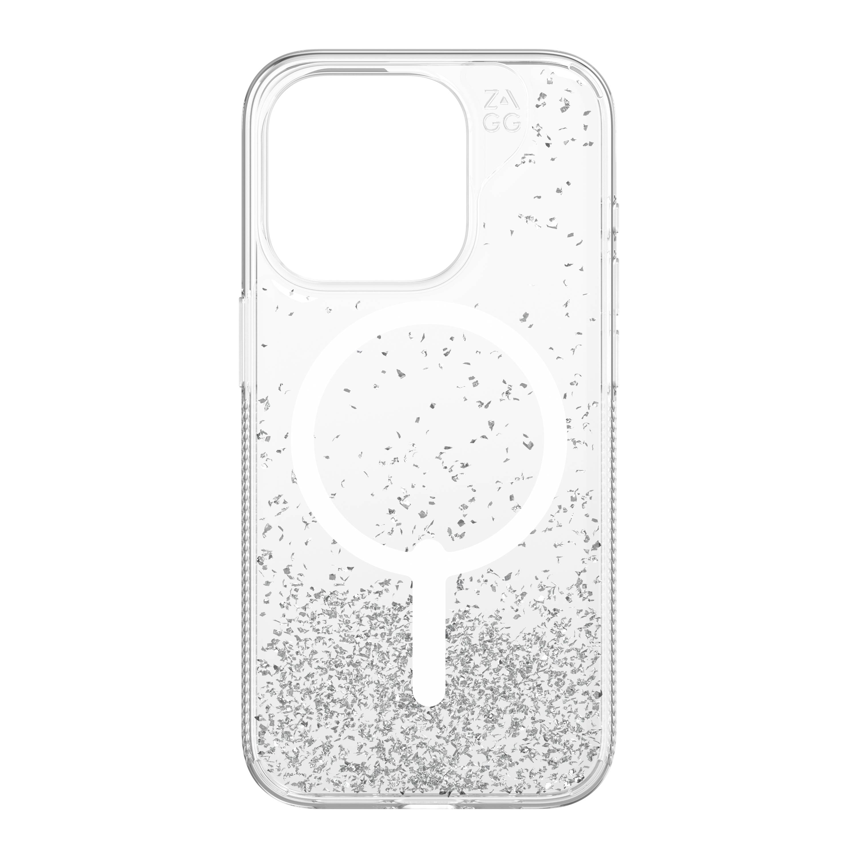 ZAGG Essential Glitter Snap Case (MagSafe) iPhone 15 Pro Silver Glitter Clear, , large image number 2