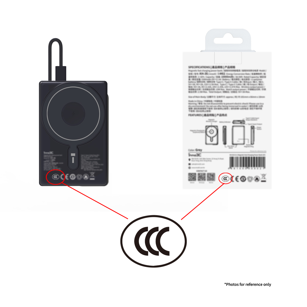 inno3C KH-36 6合1磁吸快充移動電源 10000mAh (3C) image number 1