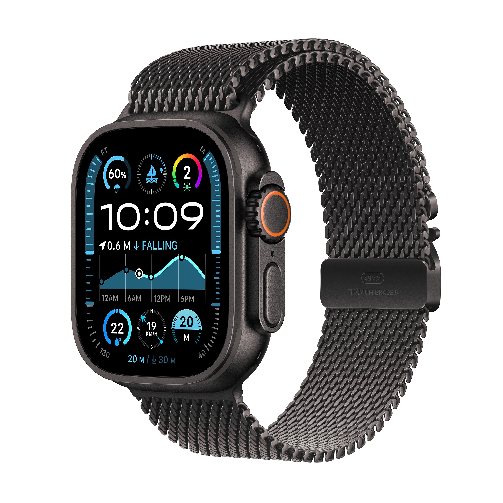 Apple Watch Ultra 2 GPS + Cellular 49mm Titanium Case With Natural Titanium Milanese Loop, , large image number 0