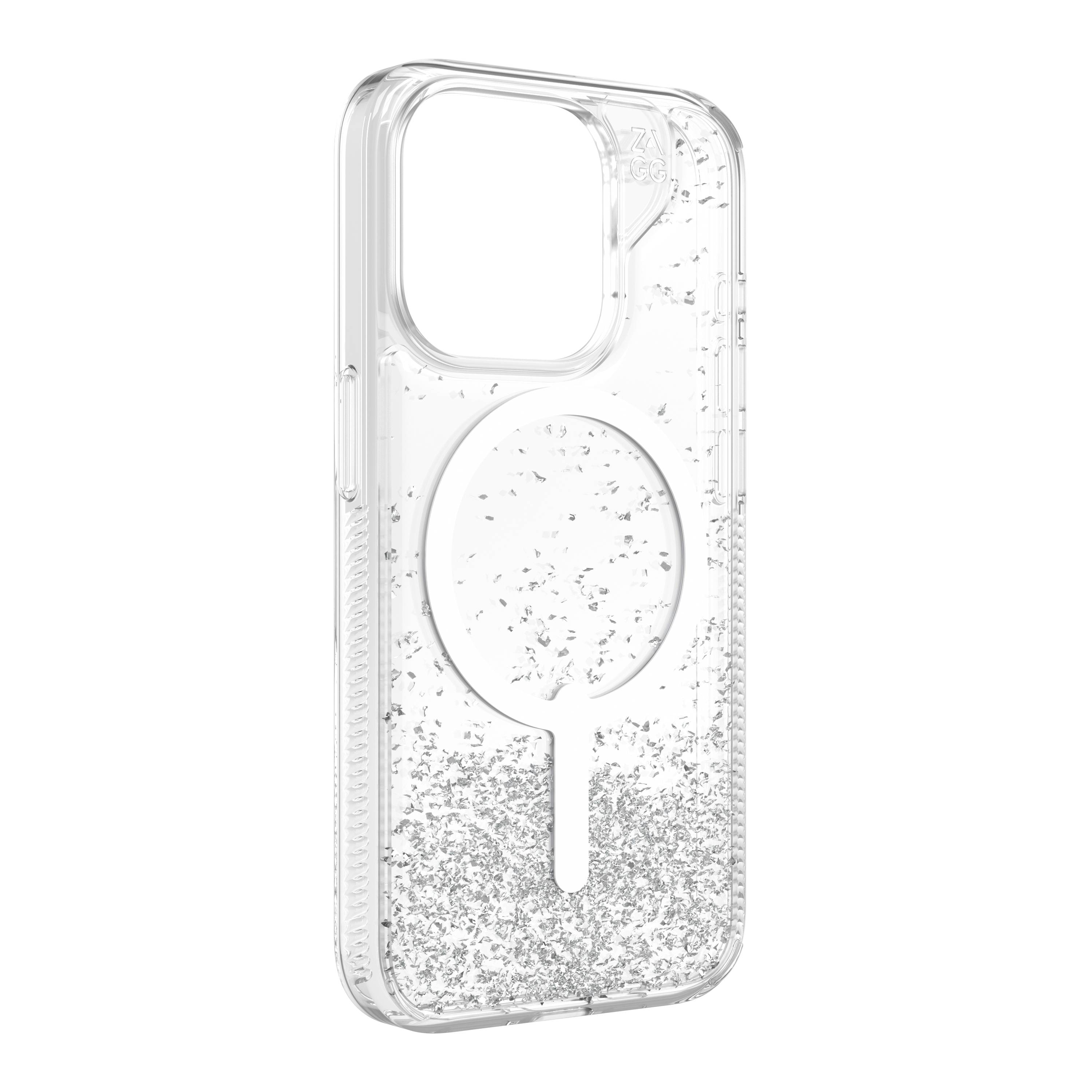 ZAGG Essential Glitter Snap Case (MagSafe) iPhone 15 Pro Silver Glitter Clear, , large image number 3