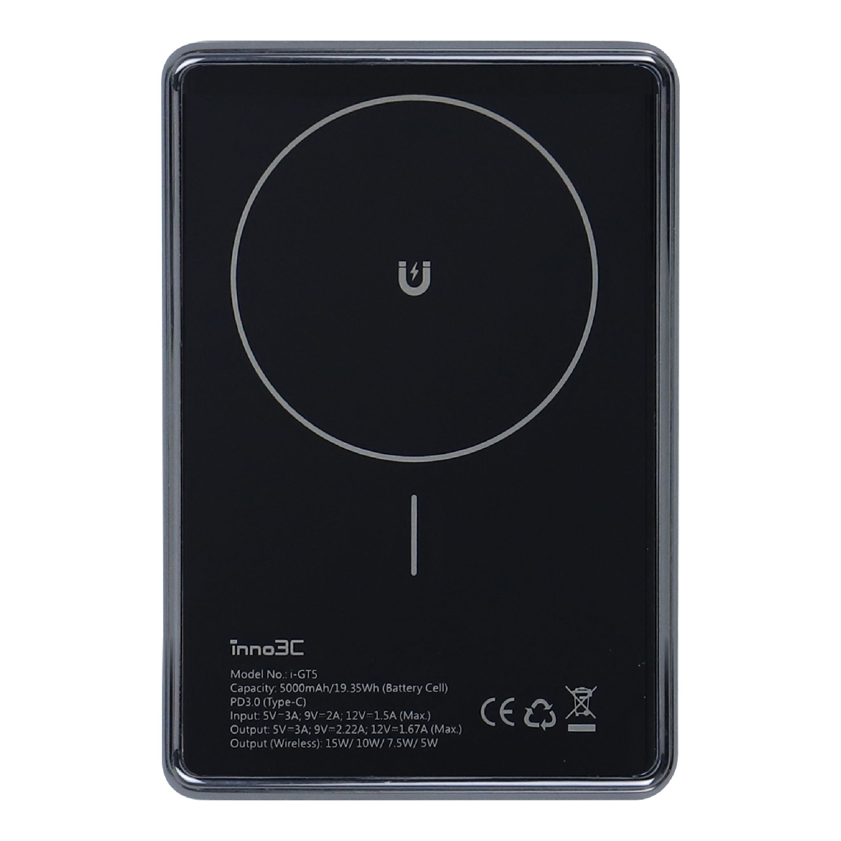 inno3C i-GT5 Ultra Slim Magnetic Wireless Power Bank (Mirror), , large image number 2