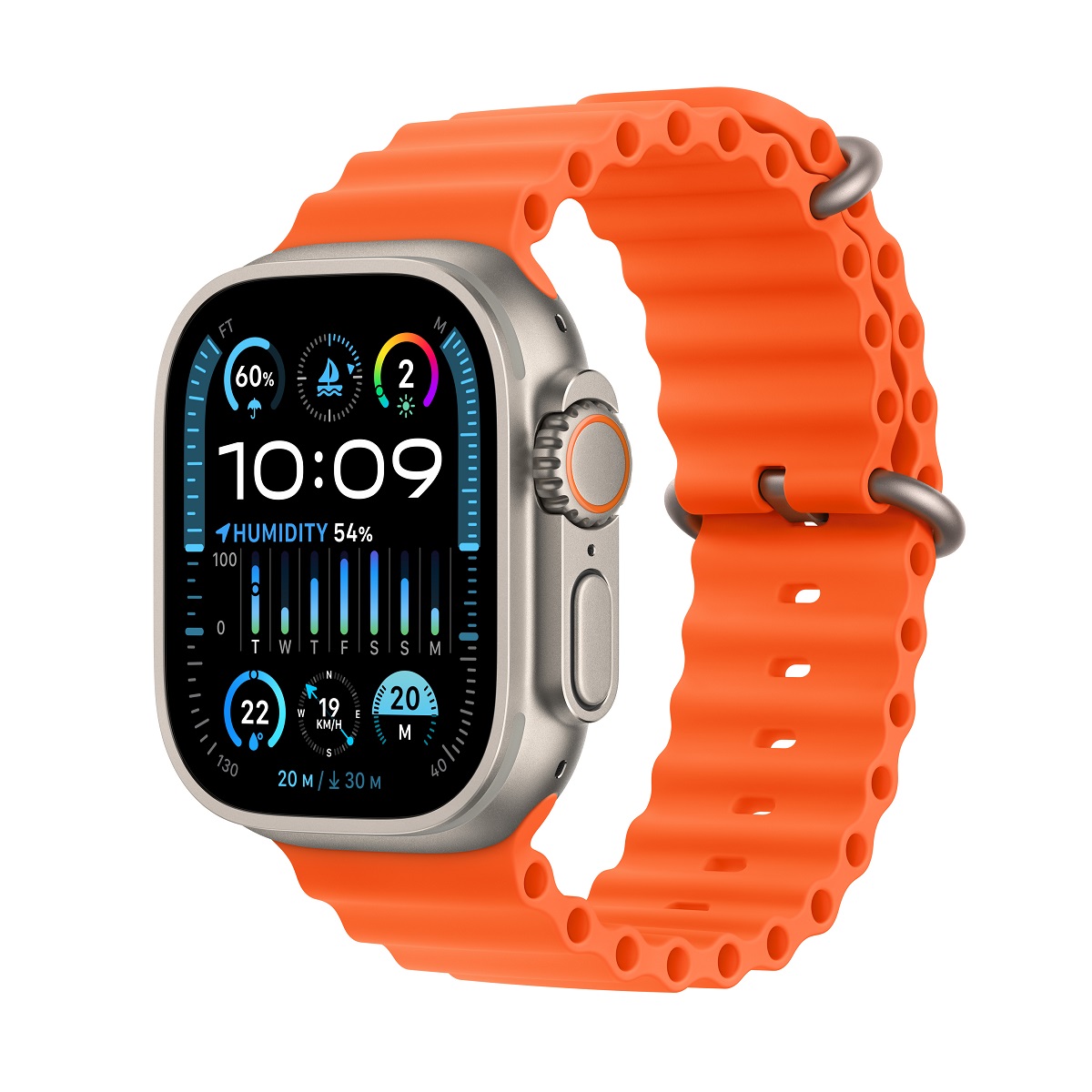 Apple Watch Ultra 2 GPS + 流動網絡, 49mm鈦金屬錶殼配海洋錶帶, , large image number 0