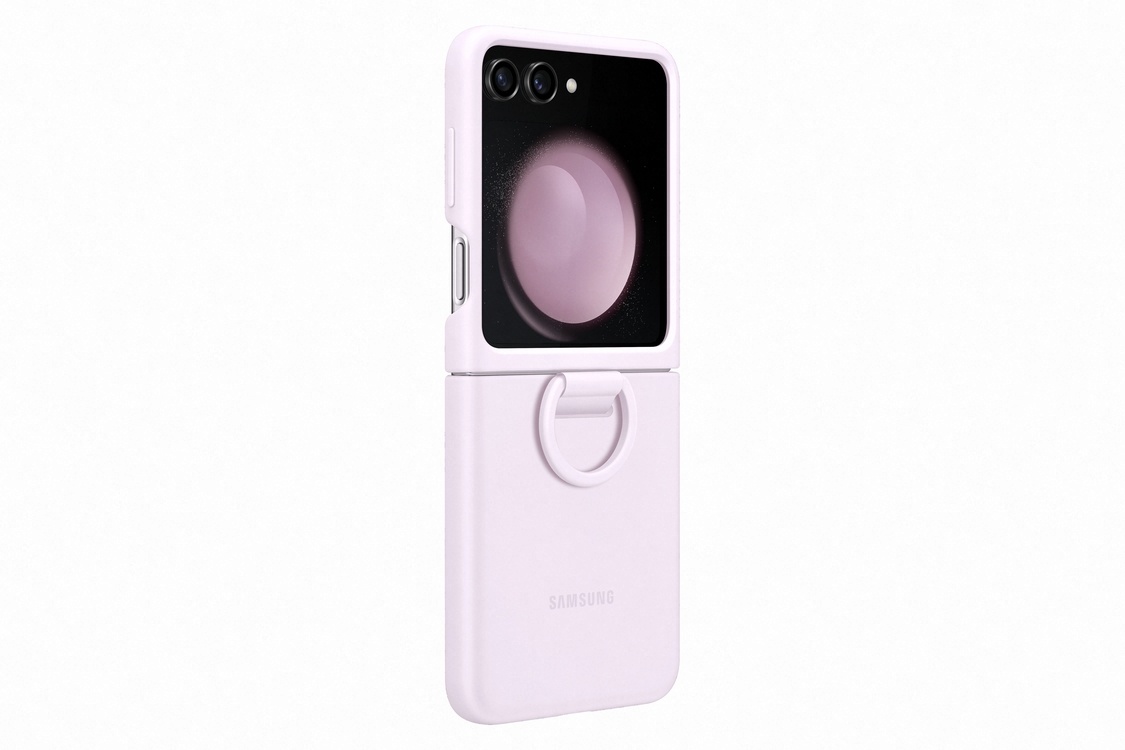 Samsung Galaxy Z Flip5 Silicone Case with Ring Lavender