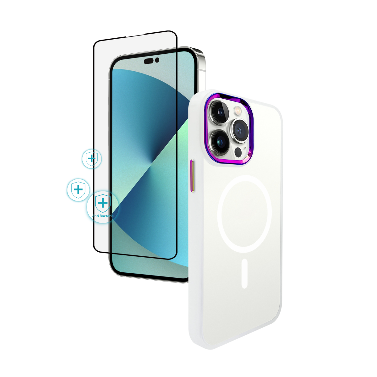 inno3C Accessories Set For iPhone 14 series (Transparent White), , large image number 0