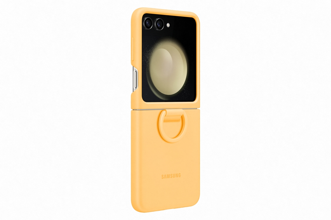 Samsung Galaxy Z Flip5 Silicone Case with Ring Apricot