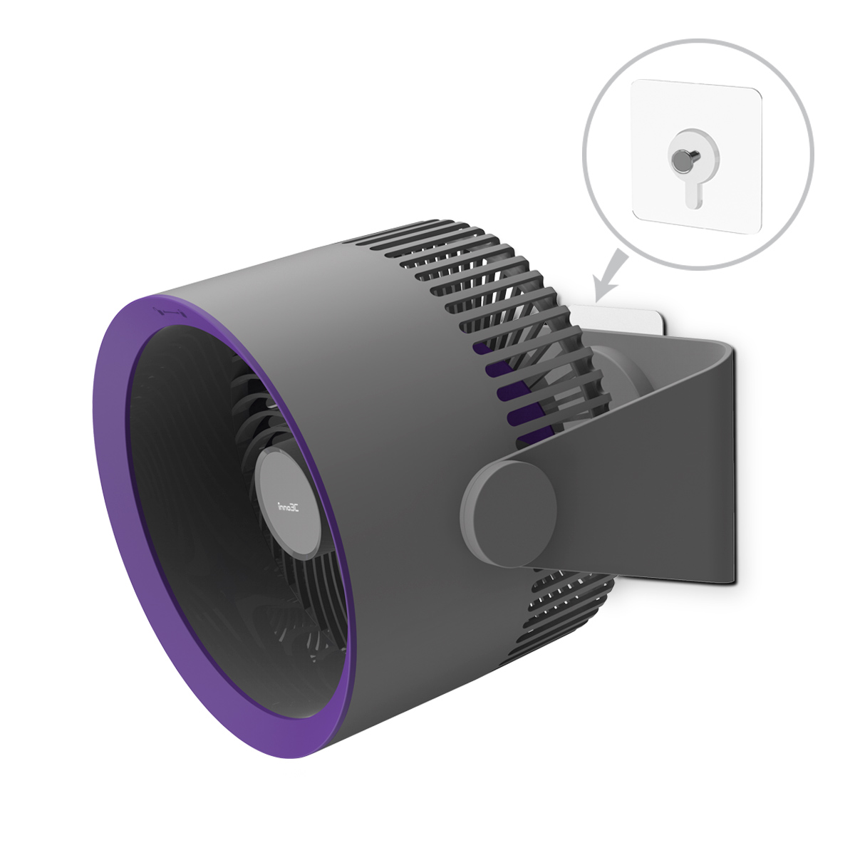 inno3C i-RF6 Desktop & Wall Dual-purpose Air Circulation Fan (Grey), , large image number 2
