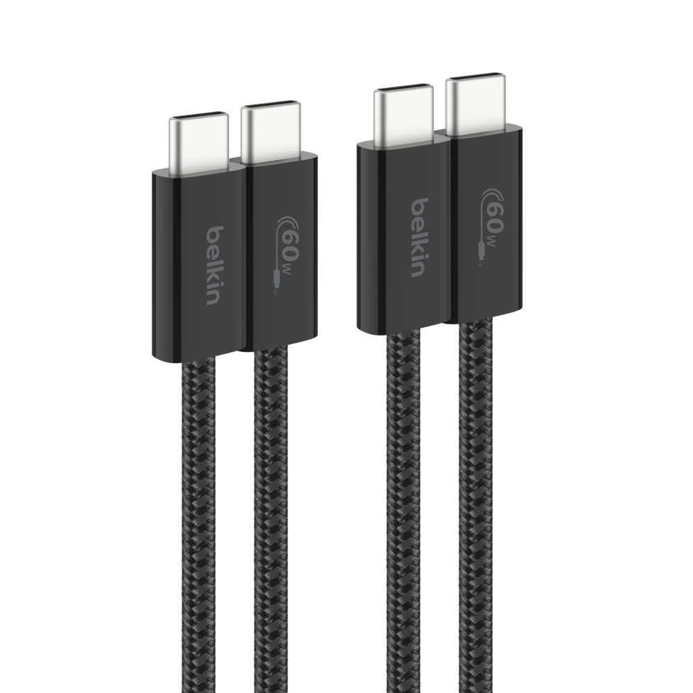 Belkin BoostCharge USB-C 至 USB-C 編織連接線 (60W/1.5米/2件裝/白色)