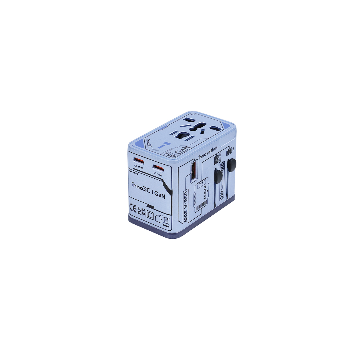 inno3C i-75WC 75W GaN 4輸出旅行轉換插頭 image number 1