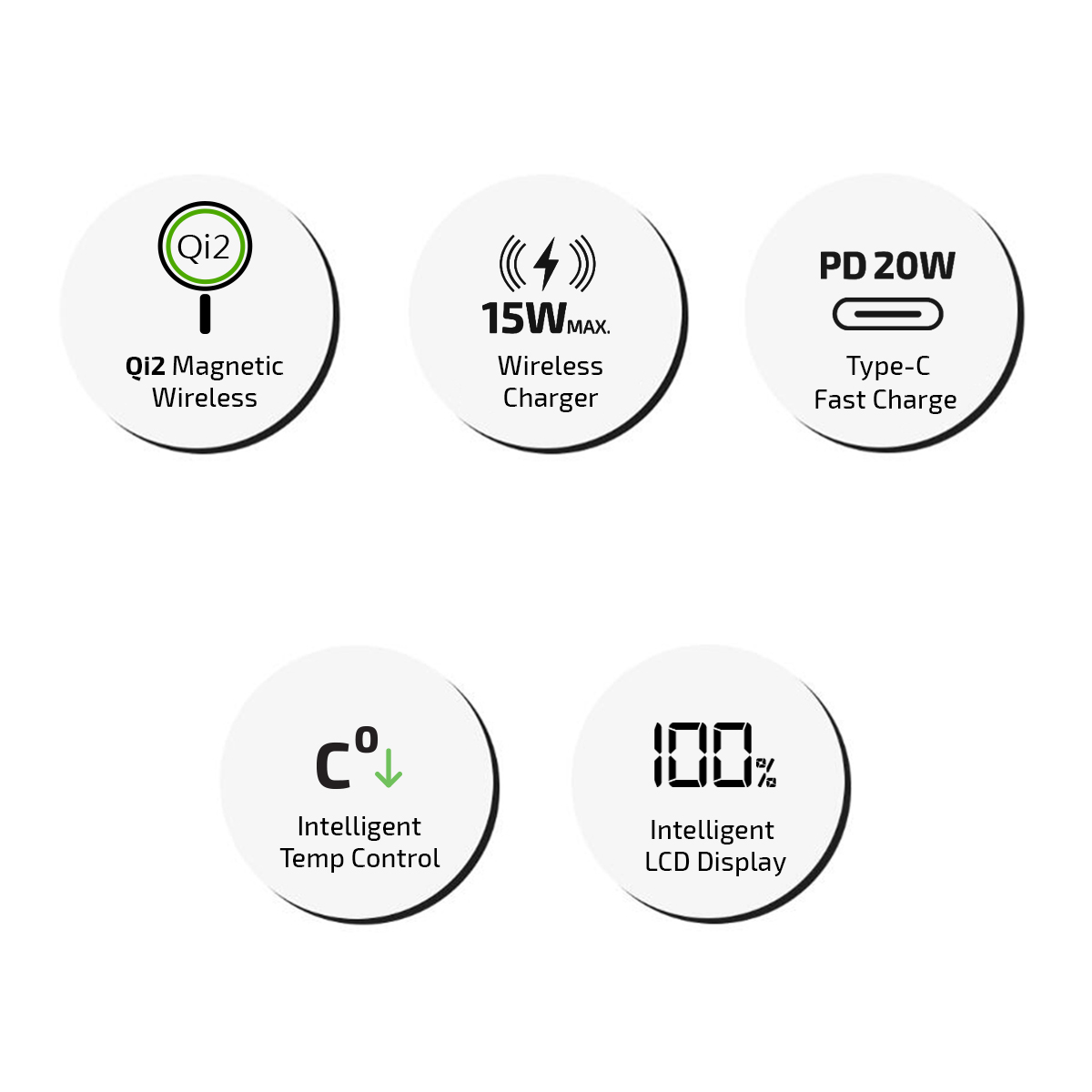 inno3C M0 OLED Qi2 超薄磁吸無線充移動電源 5000mAh (黑色) (3C) image number 4
