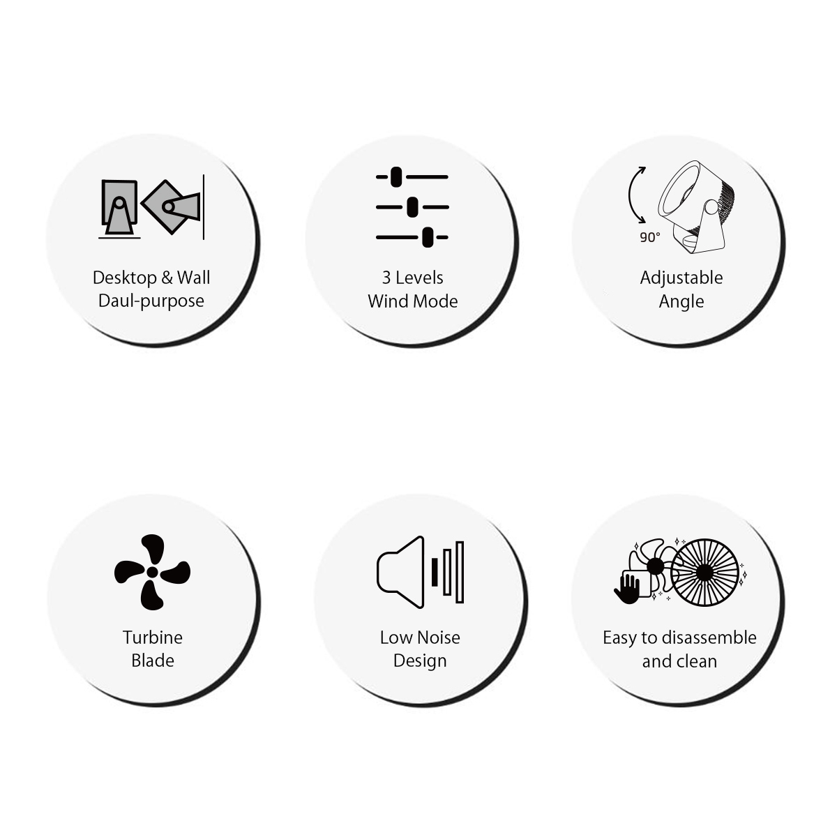 inno3C i-RF6 Desktop & Wall Dual-purpose Air Circulation Fan (Grey), , large image number 4