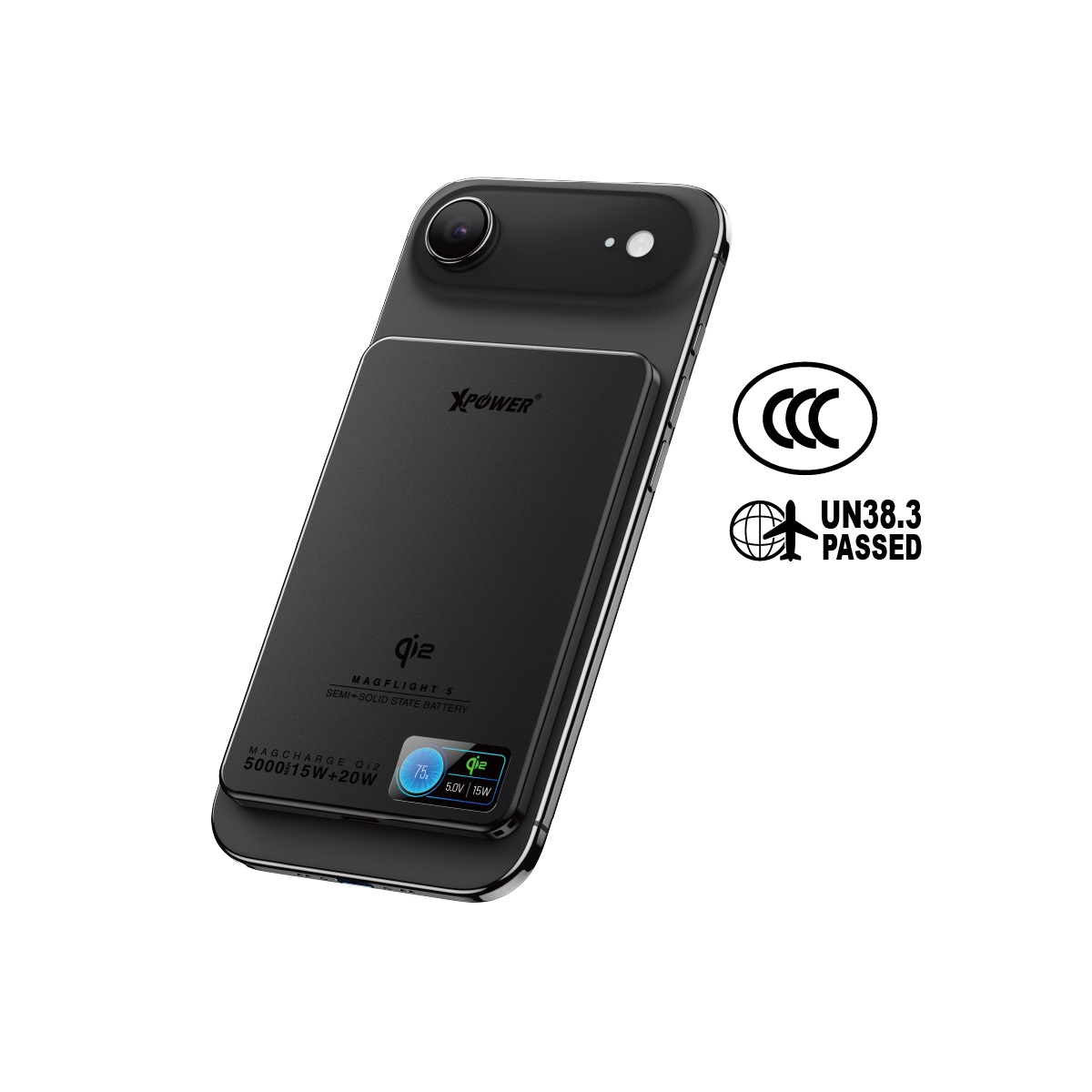 Xpower MagFlight5 M16 Semi-Solid State TFT Color Screen Display QI2 5000mAh Magnetic Power Bank